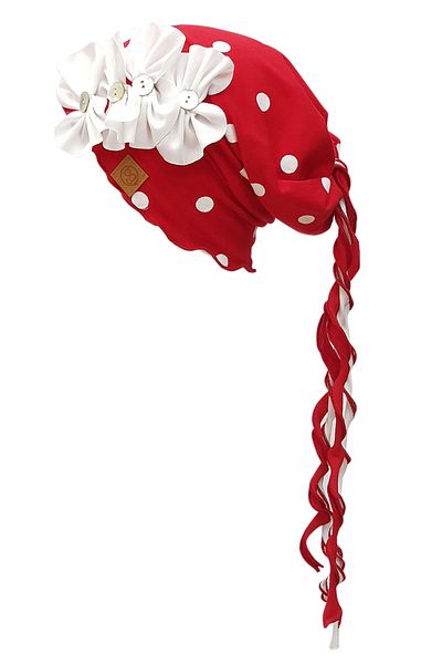 Babygiz Red - White Girl's Beret