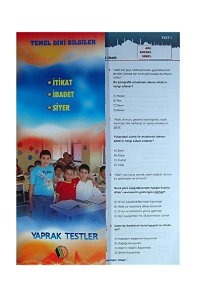 Erkam Yayınları Temel Dini Bilgiler & Itikat-ibadet-siyer (yaprak Test)