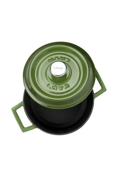 Lava Green Trendy Cast Round Pot - Diameter(Ø) 12cm