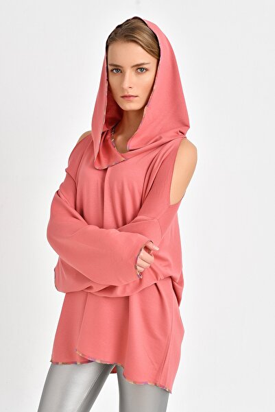 Quincey Shoulder Detailed Sweatshirt Pink BDE2525