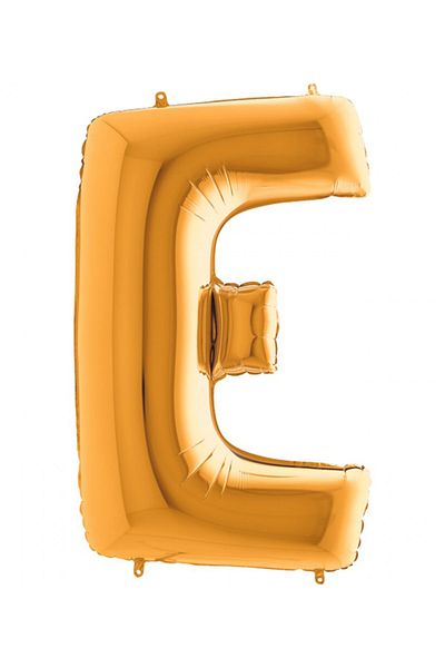 Big Party Letter E Gold Foil Balloon 102 cm