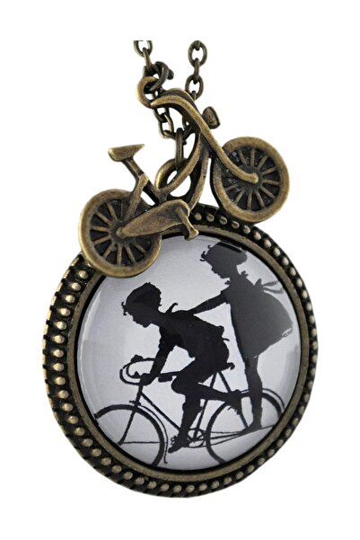 LADYMİRAGE قلادة برونزية على شكل دراجة الحنين