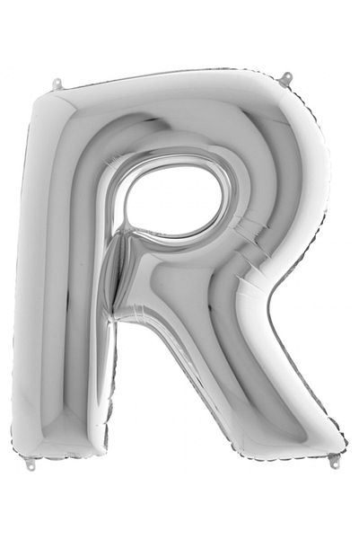 Big Party R Letter Silver Foil Balloon 102 Cm