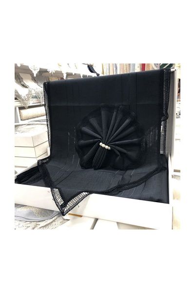 SAFİR Colber Luxury Black 12-Person 26 Piece Tablecloth Set