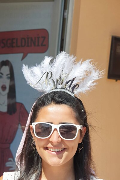 PEKSHOP تاج العروس من الريش، تاج الزفاف