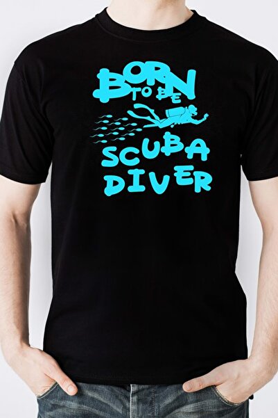 SCUBAPROMO Born To Be Scuba Diver crna muška majica