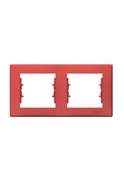 SCHNEIDER Schneider Sedna Kırmızı Ikili Yatay Anahtar Ve Priz Çerçevesi