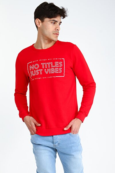 Collezione سويت شيرت أحمر للرجال من Turex - UCE 151001 A17 مقاس عادي