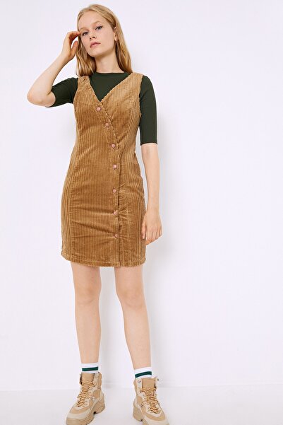 Koton Γυναικείο Φόρεμα Σκούρο Καφέ 0KAF80161GW