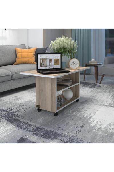 Kenzlife Orta Salon Sehpası Prag Crd 045*070*50 Tekerlekli Yemek Masası