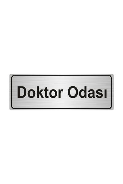 Özarslan Dizayn لوح توجيه لغرفة الطبيب لون فضي معدن 5 سم × 20 سم