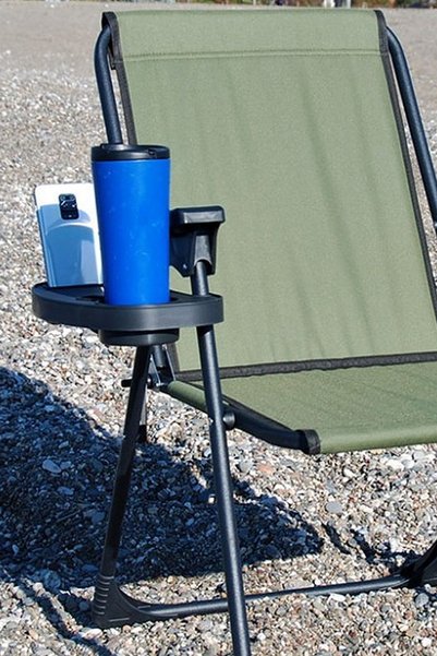 Entude Picnic Camping Chair Oval Side Table with Cup Holder
