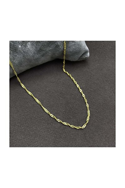 Midyat Nurtaş Gümüş Singapur Model Altın Kaplama Bayan Gümüş Zincir 201014969