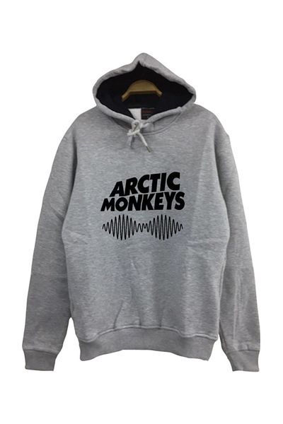 fame-stoned Φούτερ Arctic Monkeys με κουκούλα Unisex 100% βαμβακερό γκρι φούτερ
