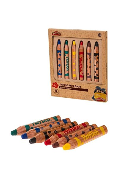Play Doh Play-Doh 6 Renk Naturel Crayon 2'si 1 Arada