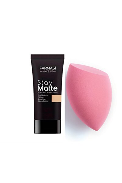 Farmasi Make Up Stay Matte Foundation 30 ml Sand Beige 04+ Magic Makeup Spong...