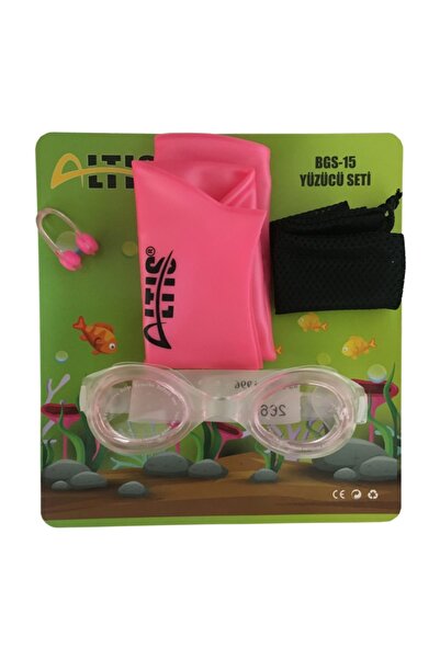 ALTIS Çocuk Bgs-15 Yüzücü Seti-yüzme Gözlüğü-burun Tıkacı-bone Set