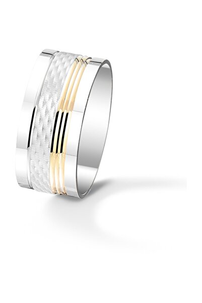 Silver Self Gümüş Alyans Desenli Sarı