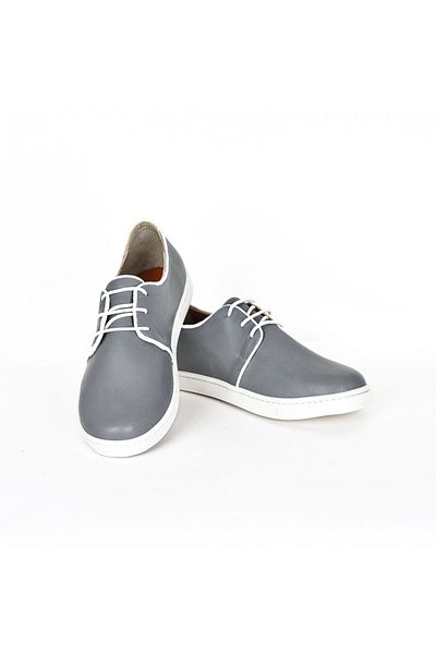NOOSY Γυναικείο Sneaker από Γνήσιο Δερμάτινο Γκρι