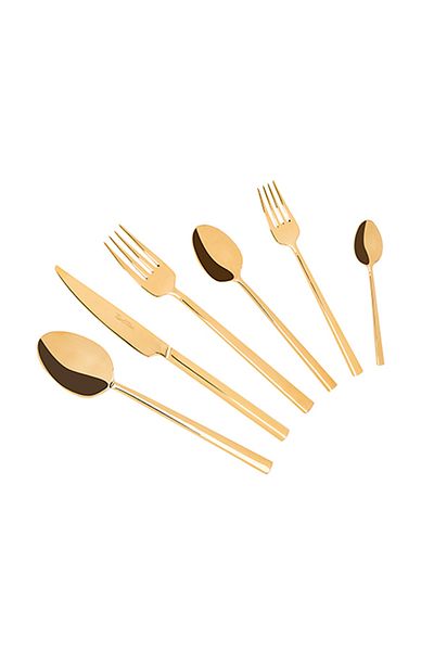Tantitoni 36 Piece Gold Titanium Dublin Stainless Steel Cutlery Set