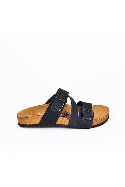 Moosefield Genuine Leather Black Women's Slippers
