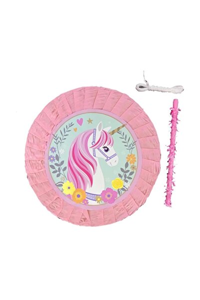 Parti dolabı Unicorn Temalı Pembe Pinyata, Tek Boynuzlu At Doğum Günü Konsepti