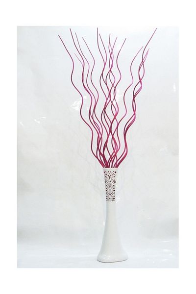 M3DECORİUM Βάζο με μακρύ σχέδιο και 20 φούξια κλαδιά 60 cm.