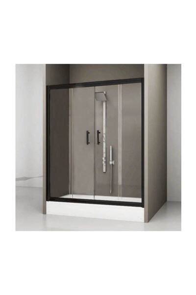Duşakabincim 135 Cm Sürgülü Çift Kapılı Siyah Kabin