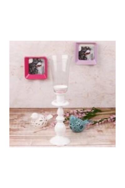 Kosova Ferforje Tekli Ayaklı Şamdan- Mumluk 43cm.