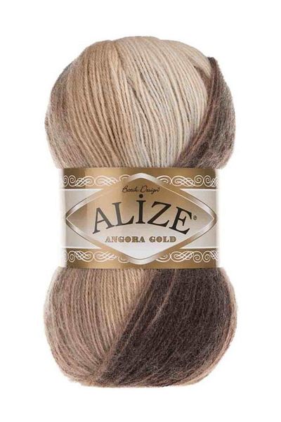 Alize Angora Gold Brown Tie Dye Knit 6779 - Hand Lanyard