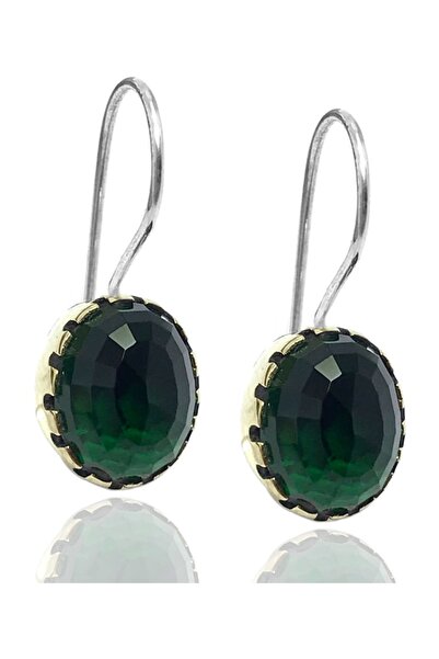 Midyat Nurtaş Gümüş Zümrüt Taşlı Otantik Bayan Gümüş Küpe 201015120