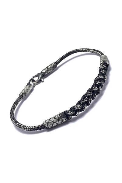Midyat Nurtaş Gümüş Örme Model 1000 Ayar Kazaziye Gümüş Bileklik (unisex) 201...