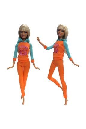doll barbie kiyafet aksesuar bebek dahil degildir esortman esofman takim turuncu fiyati yorumlari trendyol