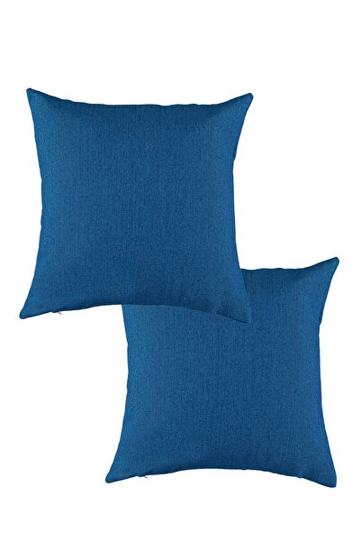 hepbaby غطاء وسادة منسوج مربع باللون الأزرق مقاس 45 سم × 45 سم