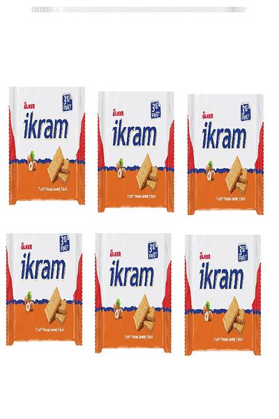 Ülker Ikram Hazelnut Cream Biscuit - Set of 3 252g X 6 Pieces
