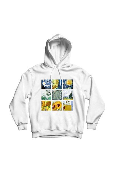fame-stoned Φούτερ με κουκούλα με στάμπα Van Gogh