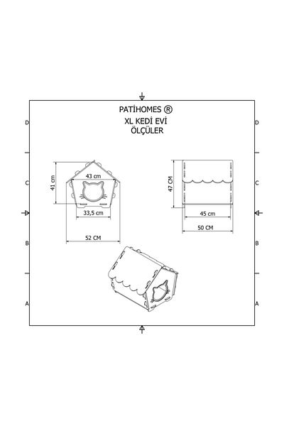 Patihomes بيت القطط Xl - كوخ القطط