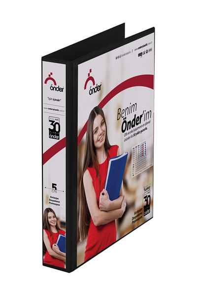 Önder Pvc A4 Firm Folder (Presentation Folder) - 7 cm - 2d Mechanism Black