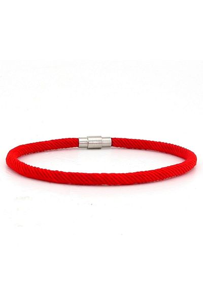 Solfera Single Row Thin Design Red Knitted String Men's Bracelet Bt619