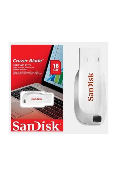 SanDisk Sdcz50c-016g-b35w Cruzer Blade Beyaz 16gb Usb Bellek