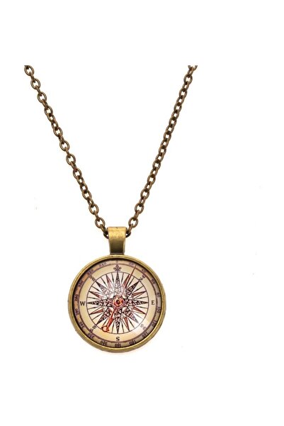 Jwl Pusula Kolye Şık Cam 3d Pusula Kolyesi Şık Aksesuar Steampunk Kolye