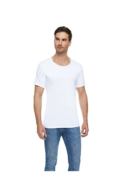 Tutku مجموعة من 3 قمصان داخلية للرجال من القطن الممشط بياقة دائرية