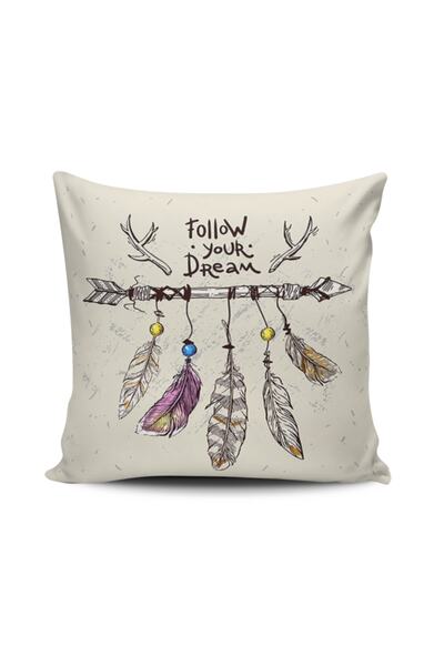 Alkan Homes غطاء وسادة مطبوع عليه ريش الطيور الرقمي