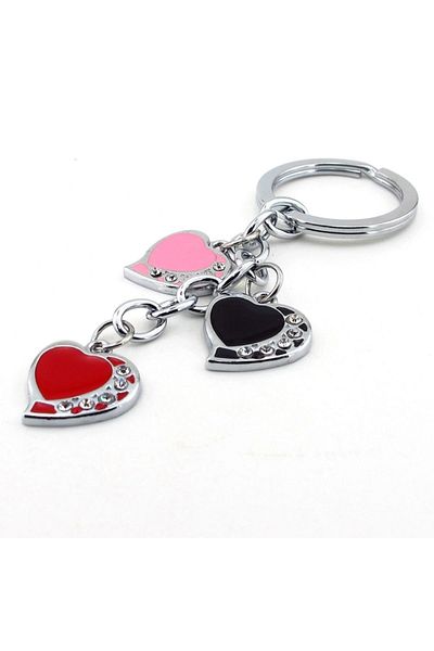 Solfera Colorful Hearts Dangle Metal Keychain Kc813