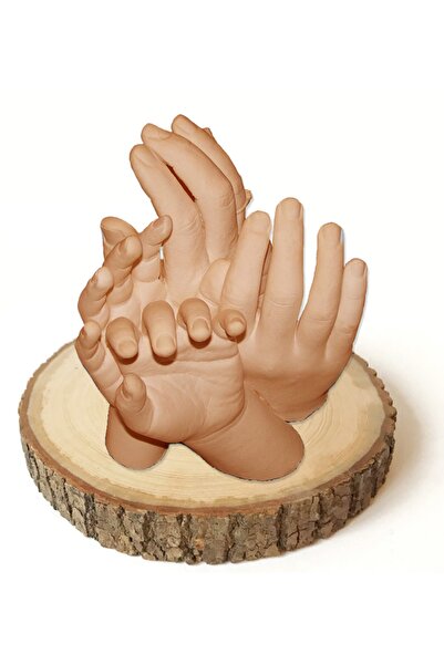 Küçük İzler 3D Whole Family Set with Natural Wooden Stand with Alginate
