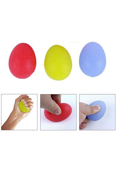 RAJ Set of 3 3 Colors Silicone Stress Ball Hand Exercise Ball Physical Therapy Ball