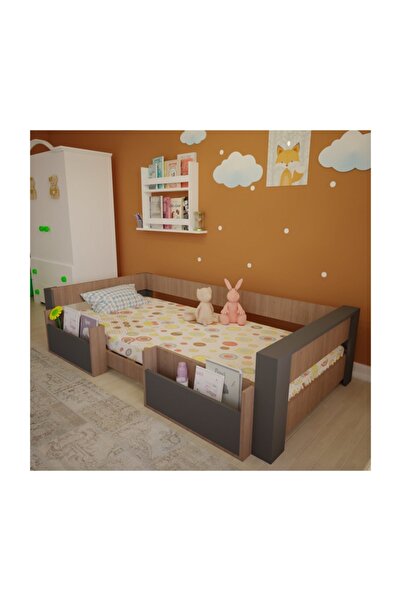 Herseycik Ninnimo-cepli Suntalem Çocuk Karyolası Ceviz Cepleri Antrasit M1-24...