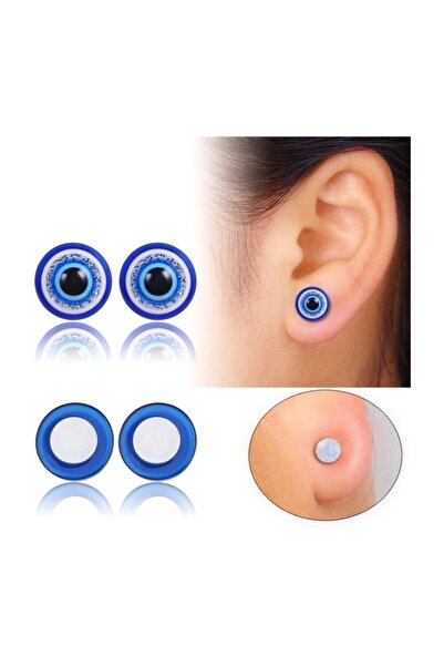 VipBT Manyetik Nazar Boncuğu Genç Kız Çocuk Göz Mıknatıslı Küpe 12mm TR32976104756
