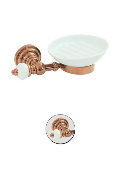 Maya Fantasia Pvd Rose Mounted Soap Dish Porcelain 100% Brass
