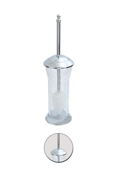 Maya Ottoman Chrome Toilet Brush C Glass 100% Brass